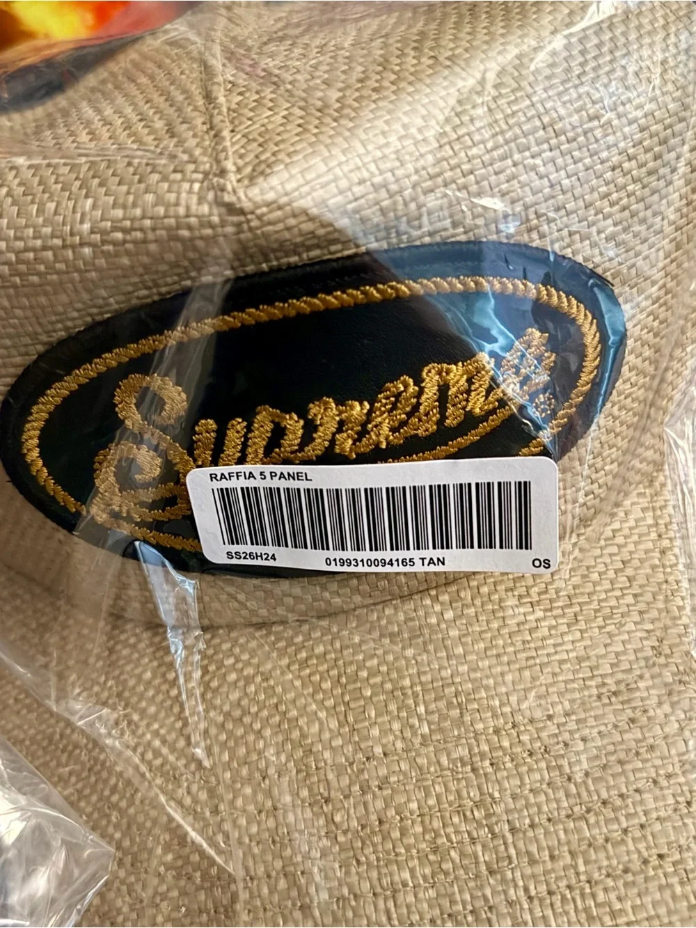 Supreme Raffia 5 Panel Hat Tan
